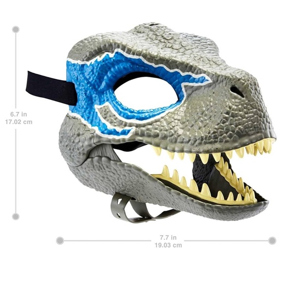 Mattel Jurassic World Dominion Velociraptor Blue Dinosaur Mask TESTED - Picture 3 of 7